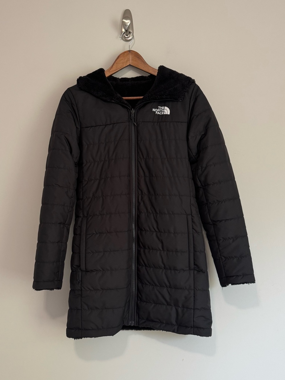 The North Face Black Quilted Hooded Reversible Parka